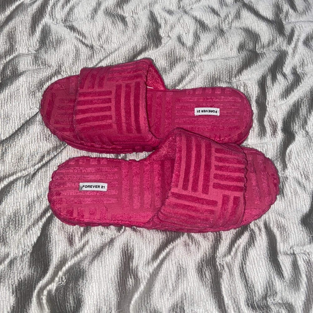 Pink platform flats